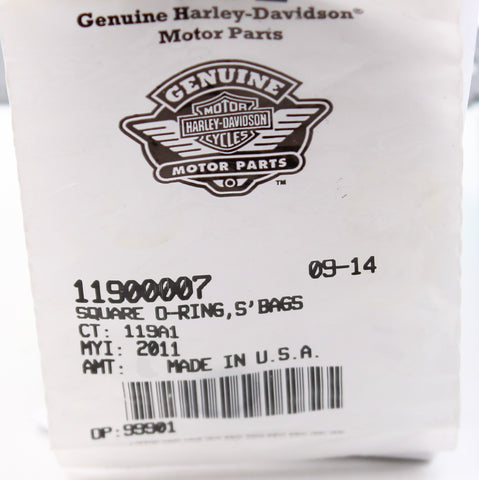 Genuine Harley-Davidson Square O-Ring, S'Bags Part Number - 11900007