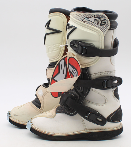 Alpinestars Tech 6S White Riding Boots (Used) Us 11 Part Number - Tech 6 S W 11