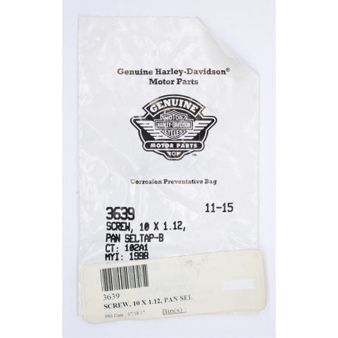 Harley-Davidson Self Tapping Pan Head Screw Part Number - 3639