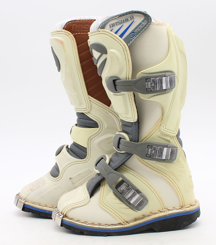 Answer Racing Mode Boots White Youth Size 11 Part Number - 451667 Used