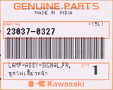 Genuine Kawasaki Signal Lamp Assembly Part Number - 23037-0327
