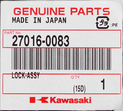 Genuine Kawasaki Lock Assembly Part Number - 27016-0083