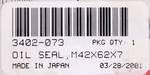 Oil Seal Part Number - 3402-073 For Suzuki
