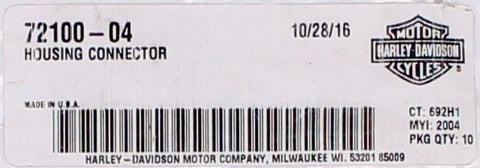Genuine Harley-Davidson Housing Connector   Part Number - 72100-04