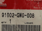 Genuine Honda Connecting Bearing Part Number - 91002-GW0-008