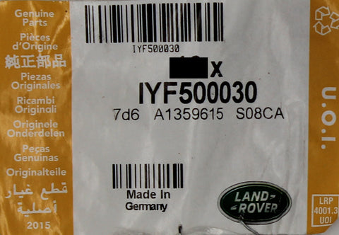 Genuine Land Rover Washer Part Number - IYF500030