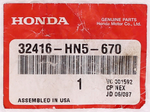 Genuine Honda Cover Part Number - 32416-HN5-670