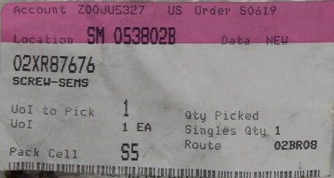 Jaguar Screw PN XR87676