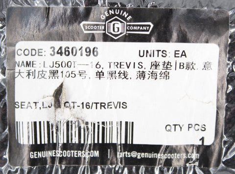 Scooter Company Seat Assembly Part Number - 3460196