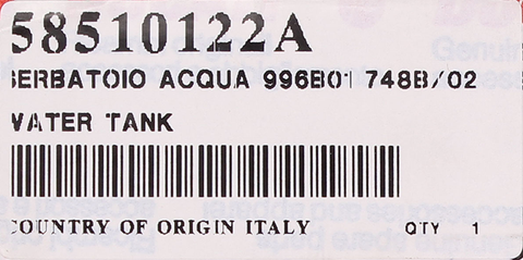 Water Reservoir Tank Part Number - 58510122A For Ducati
