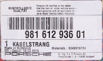 Genuine Porsche Cable Loom Kit Part Number - 981-612-936-01