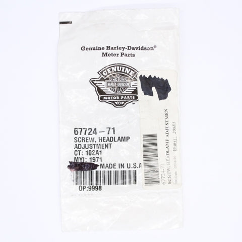 Harley-Davidson Headlamp Adjustment Screw Part Number - 67724-71