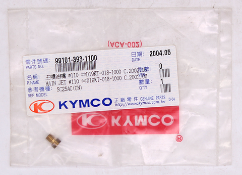 Kymco Main Jet Part Number - 99101-393-1100 for Honda