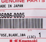 Genuine Kawasaki 10A Red Fuse Part Number - 26006-0005