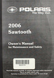Genuine Polaris 2006 Sawtooth Owners Manual Part Number - 9920278