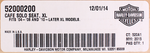 Genuine Harley Davidson Caf Solo Seat Part Number - 52000200
