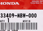 Genuine Honda Plate Part Number - 33409-MBW-000