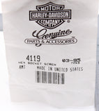 Genuine Harley-Davidson Screw, Hex Socket Part Number - 4119