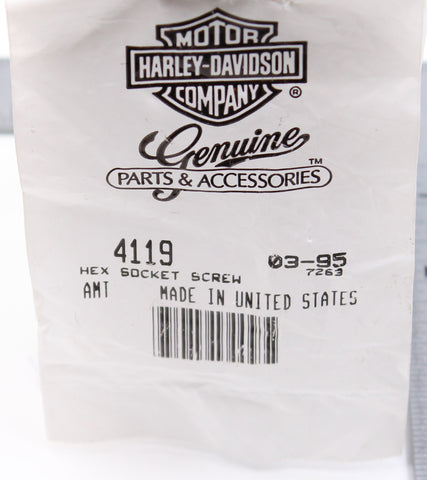 Genuine Harley-Davidson Screw, Hex Socket Part Number - 4119
