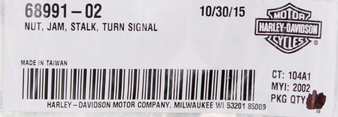 Genuine Harley-Davidson Jam Stalk Nut Part Number - 68991-02
