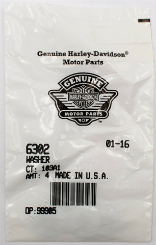 Genuine Harley-Davidson Washers Part Number - 6302 (Pack of 3)
