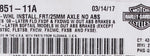 Harley-Davidson Wheel Install Kit, Frt/25Mm Axle No Abs Part Number - 43851-11A
