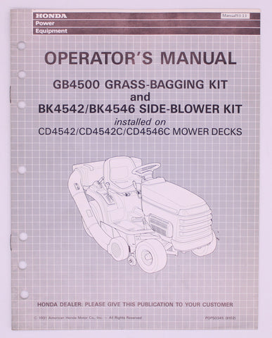 Honda GB4500 User Manual Part Number - POP50345