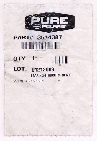 Genuine Polaris Bearing Part Number - 3514387
