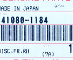 Genuine Kawasaki Disc, RH Front Part Number - 41080-1184