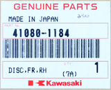 Genuine Kawasaki Disc, RH Front Part Number - 41080-1184