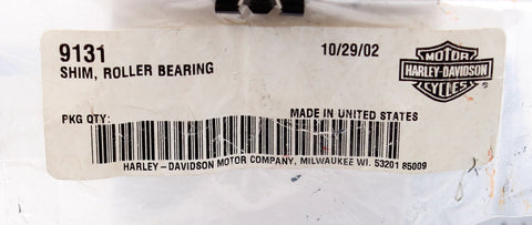 Genuine Harley-Davidson Shim, Roller Bearing Part Number - 9131