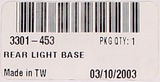 Rear Light Base Part Number - 3301-453 For Arctic Cat