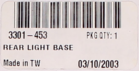 Rear Light Base Part Number - 3301-453 For Arctic Cat