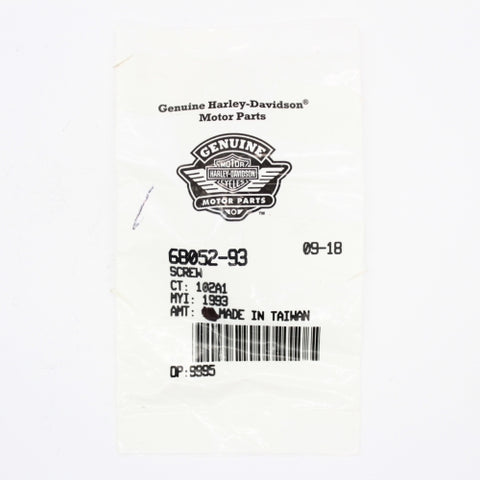 Screw Part Number - 68052-93 For Harley-Davidson