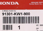 Genuine Honda O-Ring (10.5X1.5) Part Number - 91301-KW1-900