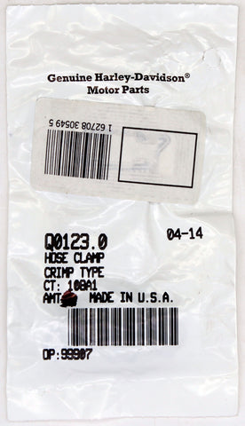 Genuine Harley-Davidson Crimp Hose Clamp Part Number - Q0123.0