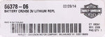 Harley-Davidson Lithium Battery (Pack Of 2) Part Number - 66378-06