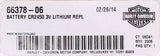 Harley-Davidson Lithium Battery (Pack Of 2) Part Number - 66378-06