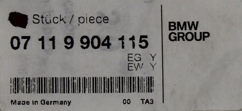 Genuine BMW Washer Part Number - 07119904115