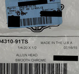Harley-Davidson Smooth Chrome Allen Head 1/4X1/2 Part Number - 94310-91Ts