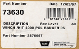 Warn ATV 4000 LB Winch Part Number - 2876667