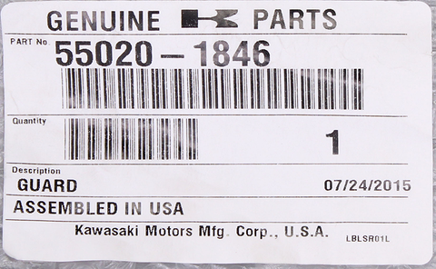 Genuine Kawasaki Floor Guard, LH Part Number - 55020-1846