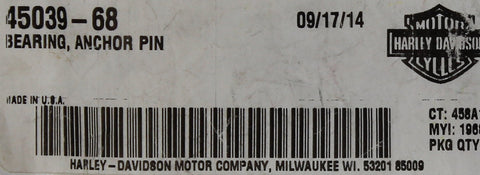 Harley-Davidson Anchor Pin Bearing Part Number - 45039-68