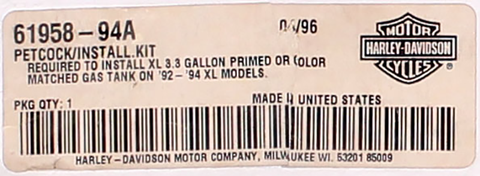 Genuine Harley-Davidson Petcock Installation Kit Part Number - 61958-94A