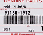 Genuine Kawasaki Bolt Part Number - 92150-1972
