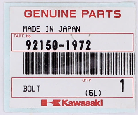 Genuine Kawasaki Bolt Part Number - 92150-1972