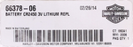 Genuine Harley-Davidson Lithium   Battery   Part Number - 66378-06