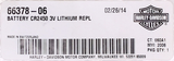 Genuine Harley-Davidson Lithium   Battery   Part Number - 66378-06