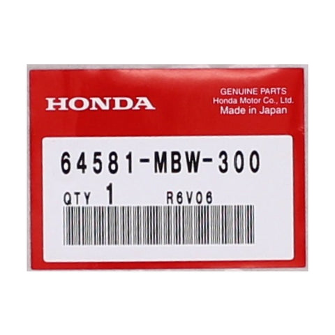 Genuine Honda Cushion Part Number - 64581-MBW-300