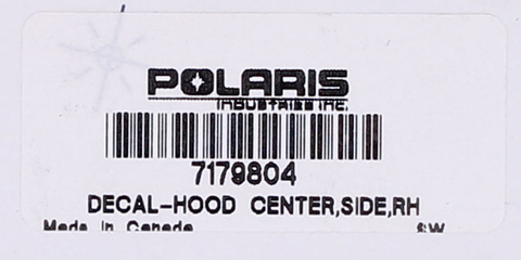 Genuine Polaris Hood Decal Part Number - 7179804